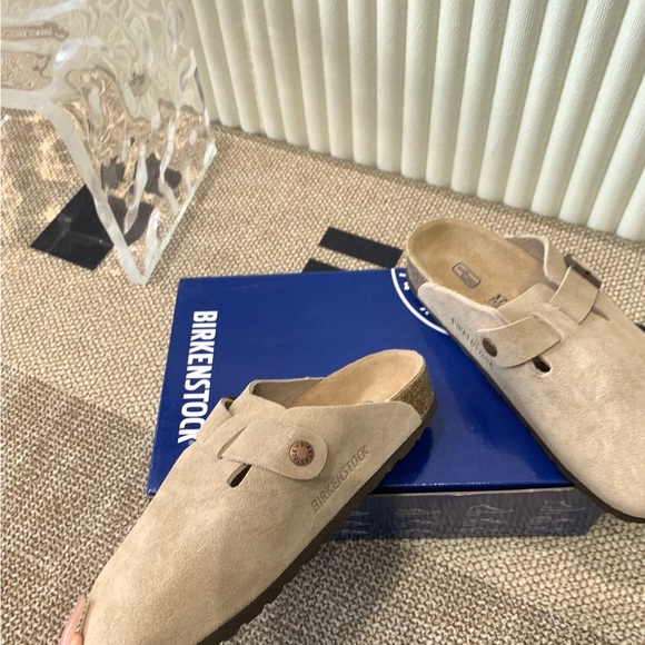 Birkenstock Women's Tan Suede Mules - Picture 6 of 9